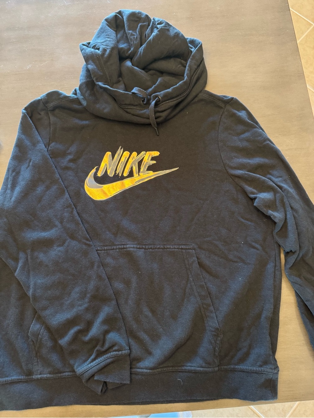 Nike Black Hoodie with Yellow Logo